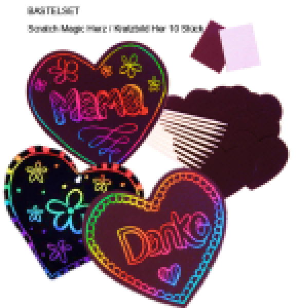Kratzbild Scratch Magic Herz - Bastelset (10 Stück)